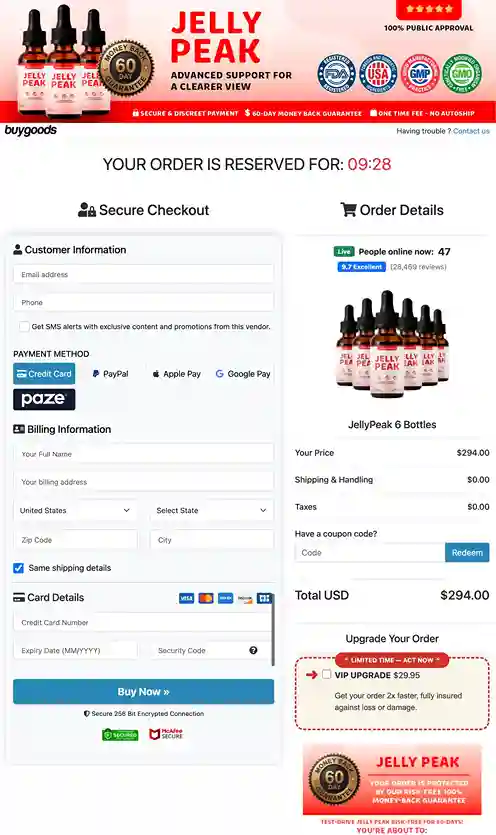JellyPeak 6-bottle 180-day supply best value